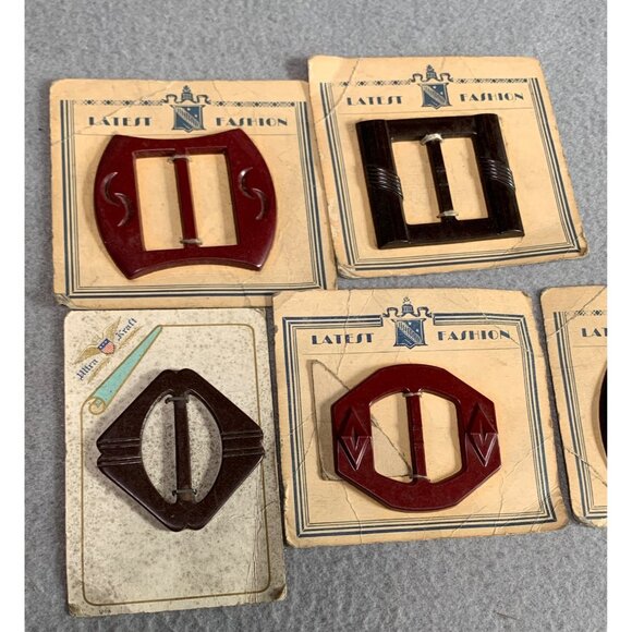 Vintage Art Deco Belt Buckles Set of 5 - Picture 2 of 6